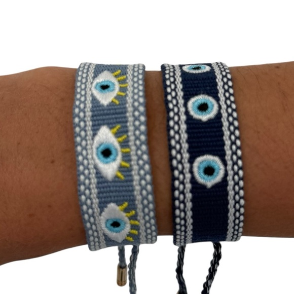 NWT 2 Evil Eye Woven Adjustable Bracelets - Picture 4 of 4